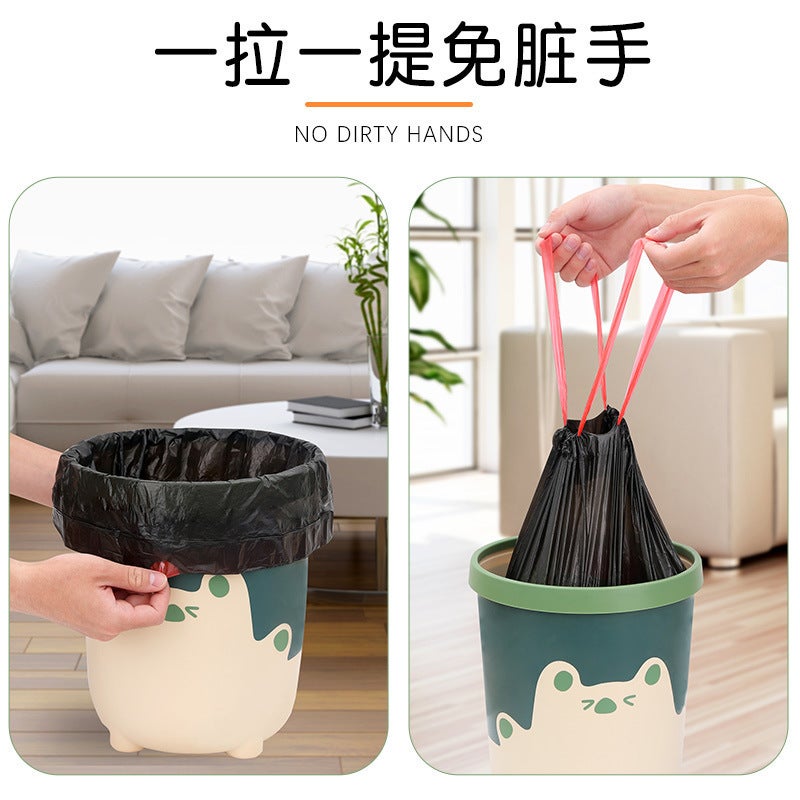 Household Large Disposable Colorful Drawstring Garbage Bag Point-Break Automatic Shrinkage Non-Dirty Hand-Held Garbage Bag - Image 4